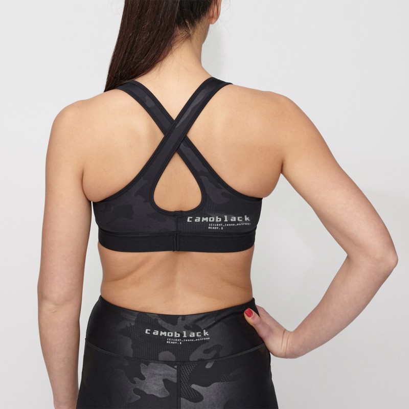 Leone camo black Sports Bra - black